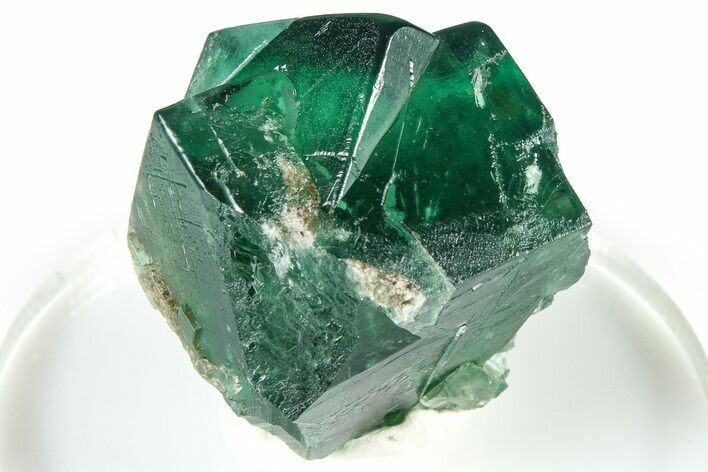 Fluorescent Green Fluorite Twins - Diana Maria Mine, England #379555